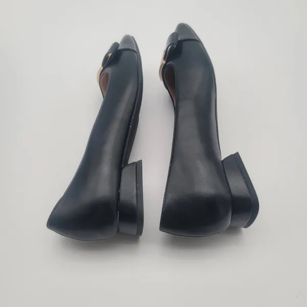 C.Paravano Flats Women Shoes US 7.5 EUR 38 Black Square Toe Metal Buckles Ballet - Image 12