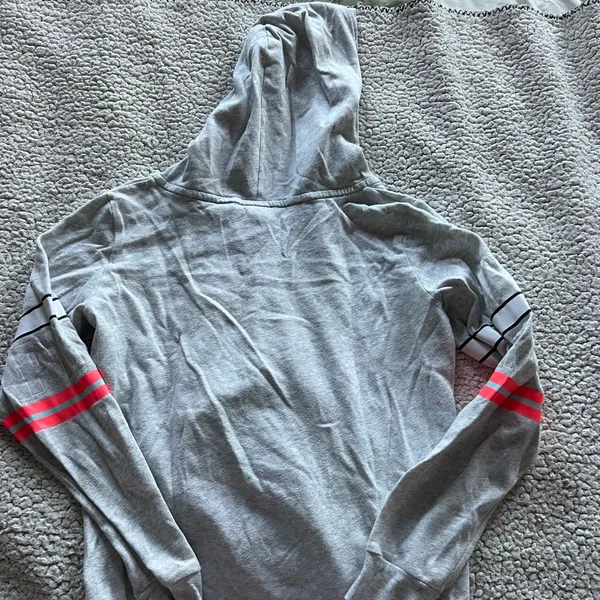 Gray and Red Striped Hoodie - Image 3