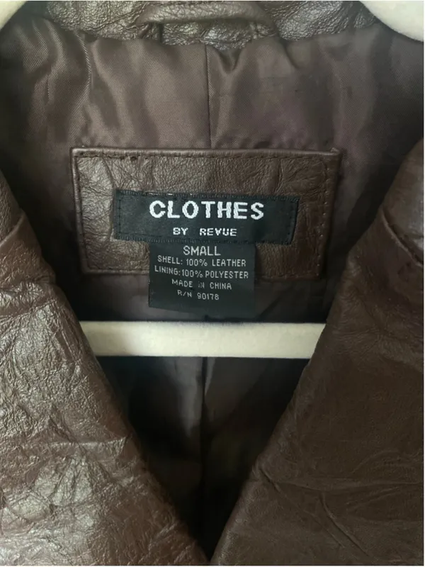 Vintage Leather Double Breasted Jacket Belted Coat Quiet Luxury Parisian 90s 80s - Image 7