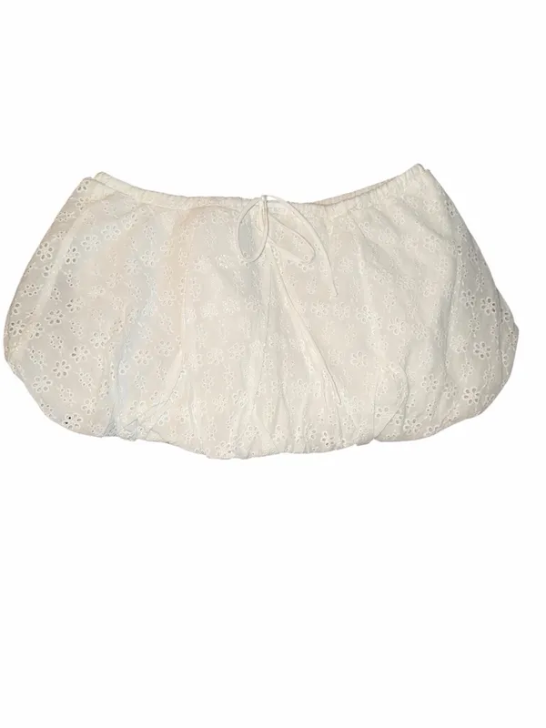 Peppermayo White Eyelet Bubble Mini Skirt - Image 2