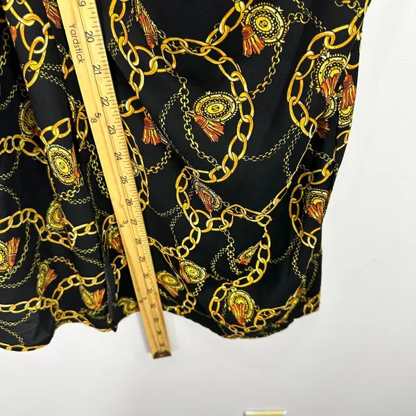 ASTR the Label Chain Reaction Black‎ and Gold Chain Print Mini Dress Womens XS - Image 4