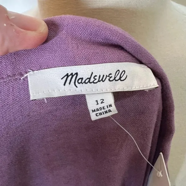 Madewell Kacie Mini Shirtdress Antique Purple NWT Sz 12 - Image 5