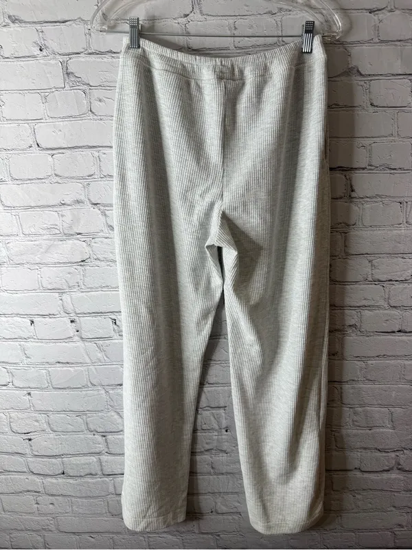 Soma Light Gray Ribbed Knit Womens  Pants medium - Image 4