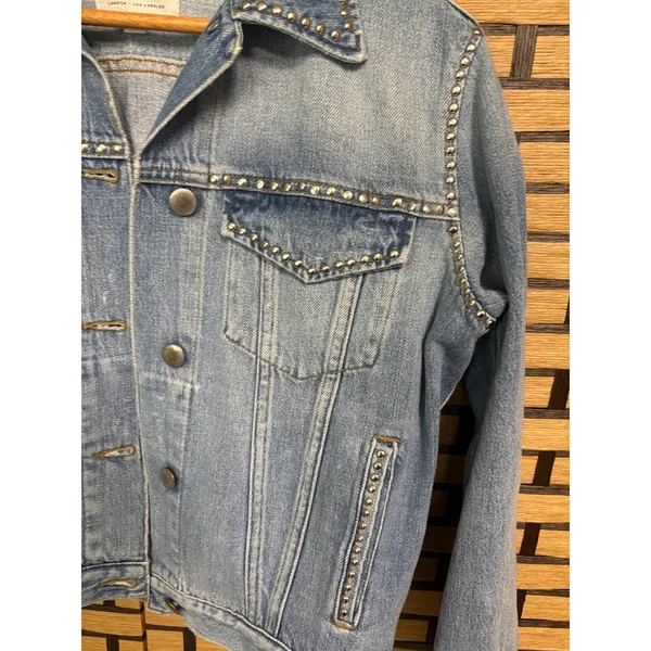 Frame‎ Studded Denim Jacket Size Small - Image 4