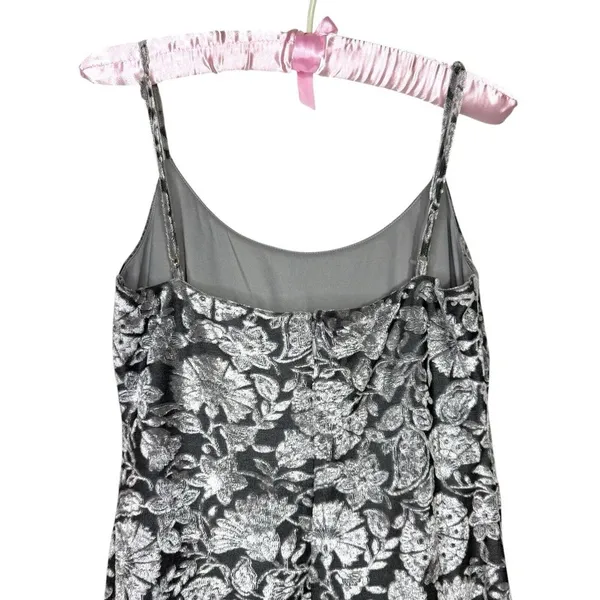 NWOT Y2K Bebe Slip Dress S Velvet Burnout‎ Silver Lined Fairy Grunge Whimsigoth - Image 7