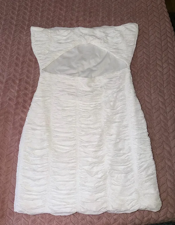 Windsor White Mesh Strapless Bodycon Cutout Back Mini Dress - Image 4