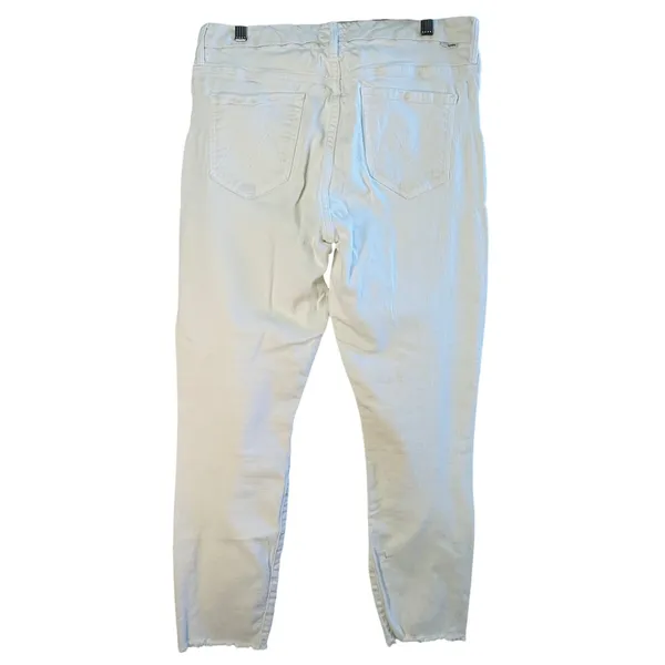 Mother High Waisted Looker Ankle Fray White Distressed Skinny‎ Jeans 29 READ - Image 2