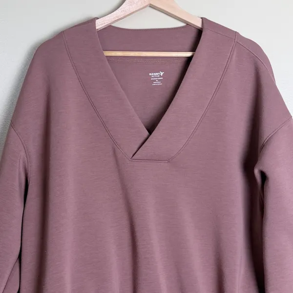 Old Navy Active Sweatshirt Women XL Mauve Fleece Relaxed Pastel Layer Gym Fall - Image 2