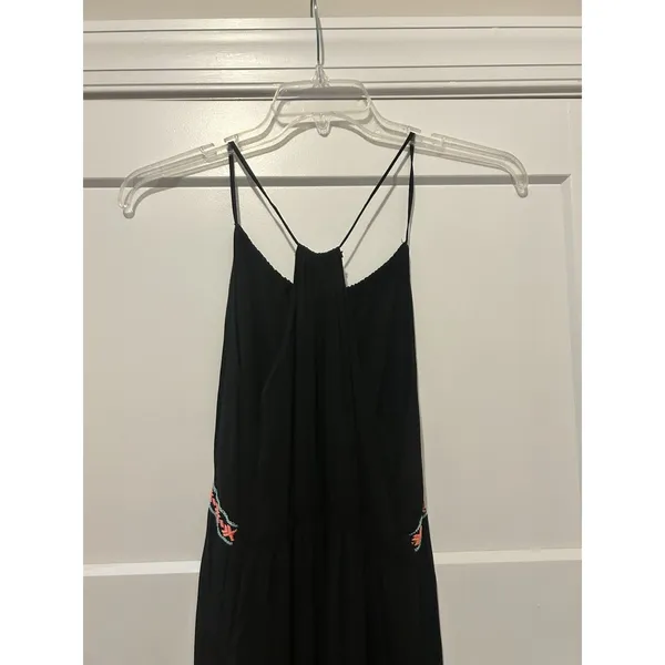 Umgee Black Halter Maxi Dress Women's Size Medium Sleeveless Boho Resort Vacay - Image 6