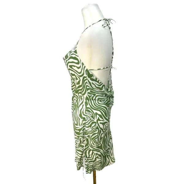 New LE LIS Collection Green Zebra Resort Dress Sleeveless Spaghetti Women’s Sz S - Image 7