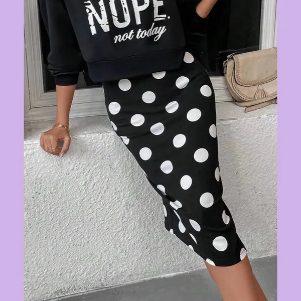 Moa Moa Black and White Polka Dot Skirt - Image 3