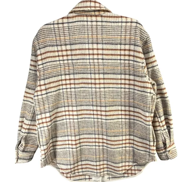 Joie Plaid Shacket Womens L Tan Beige Rustic Jacket - Image 5