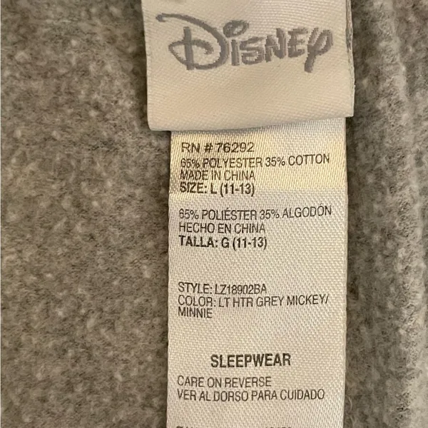 Disney Sleepwear Mickey‎ & Minnie Grey & Pink Sweatpants Women’s Size Large - Image 6