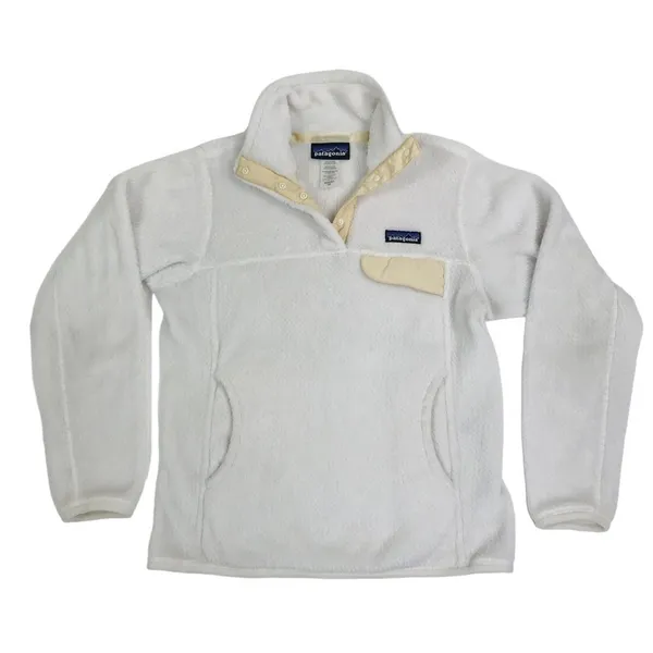 PATAGONIA Polartec Fleece Snap-T Pullover Women XS Cream Gorpcore Outdoor Casual - Image 5