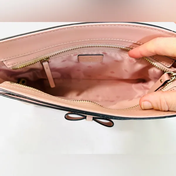 Kate Spade Baldwin Street Angelica Bow Crossbody Bag Rosycheeks Pink Leather - Image 7