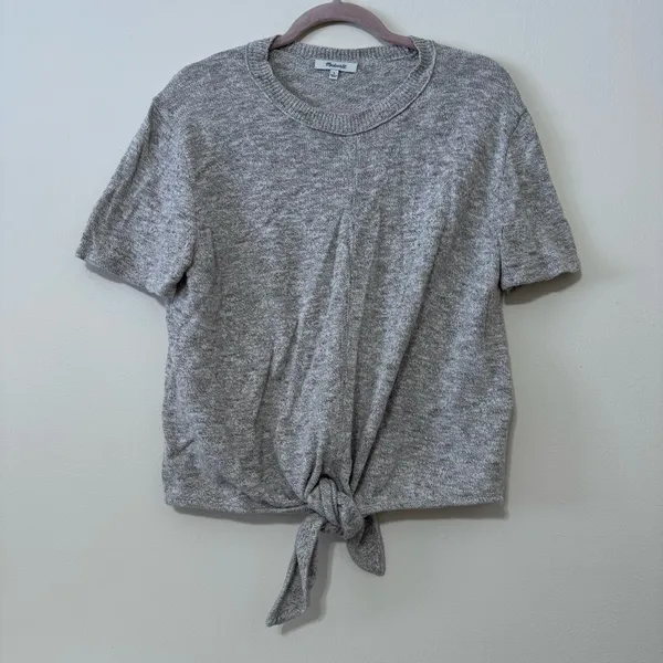 Madewell Knot-Front Cotton Sweater Tee - Image 3