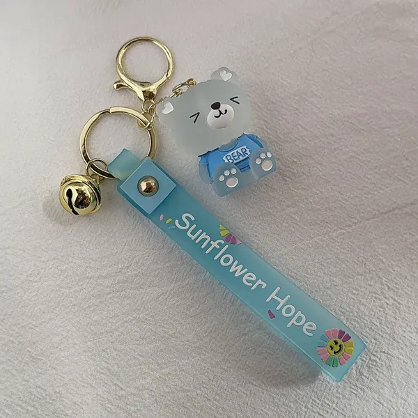 Teddy Bear Car Keychain Bell Keychain Charm Bag Charm Couple Gifts - Image 3
