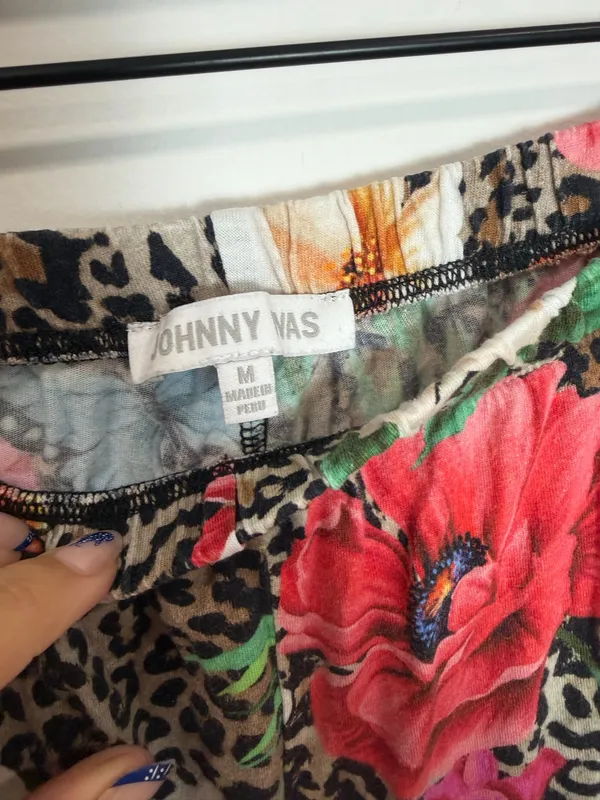 Johnny Was Sandra Long Pajamas Floral Cheetah Print - Image 11