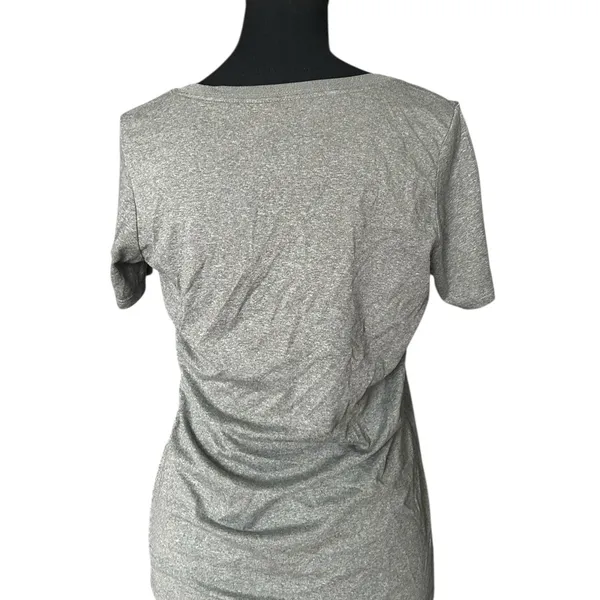 Casual Comfy Stretch Nike Women's Classic Dri-fit Gray Short Sleeve Gym T-Shirt - Image 9