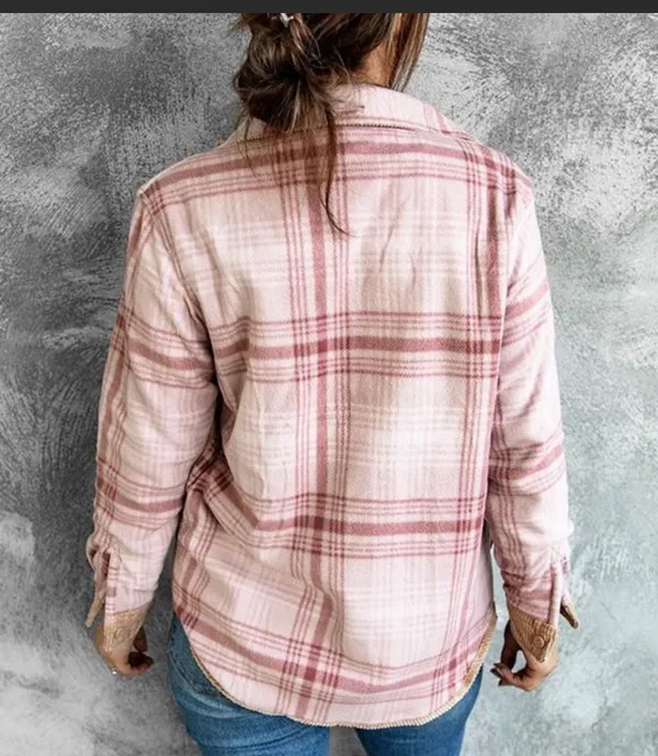 Love Tree Plaid Reversible Corduroy Jacket - Image 6