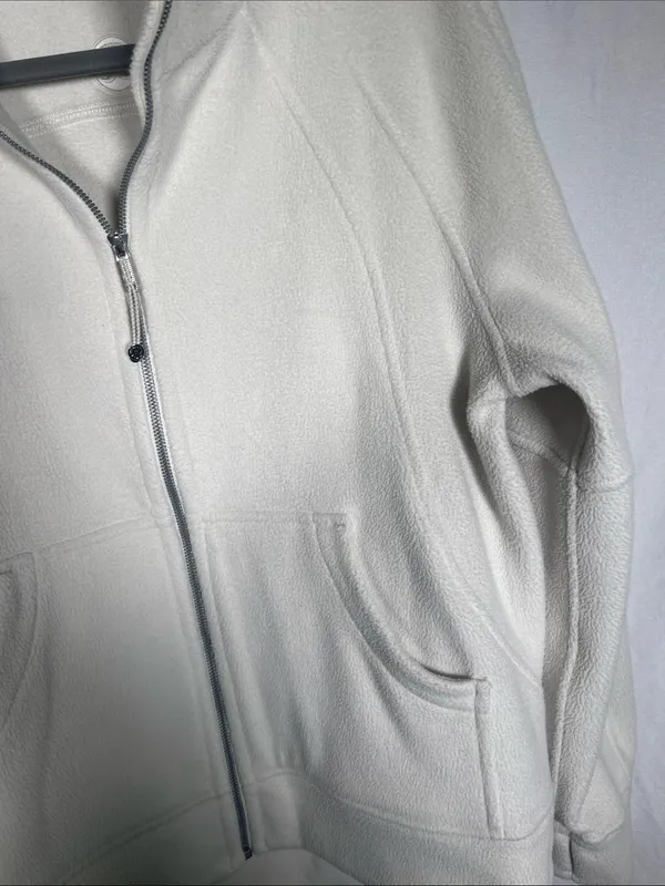 Lululemon Womens Fleece Zip Up Jacket Bone/Off White Xs/S Square Tag - Image 4