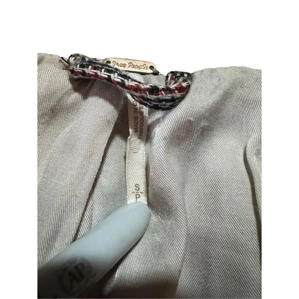 Free People Chess Blazer Garnet Linen‎ Long Sleeve Single Button Closure Small - Image 3