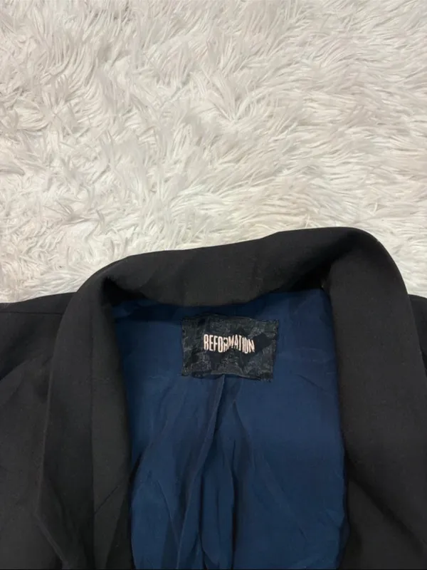 Reformation Classic Black Single-Button Women's Blazer Coat - Image 3