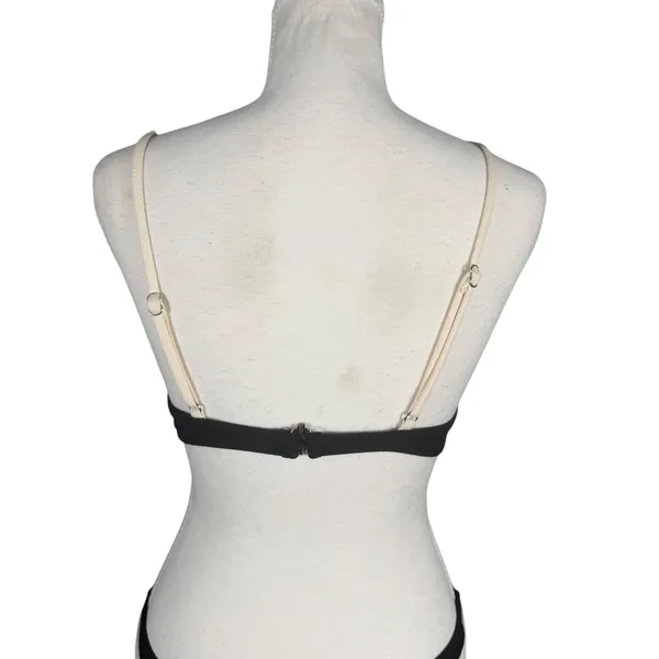 Boutique Black Cream Bikini Set Womens Small Underwire High Cut Thong Swimsuit - Image 15