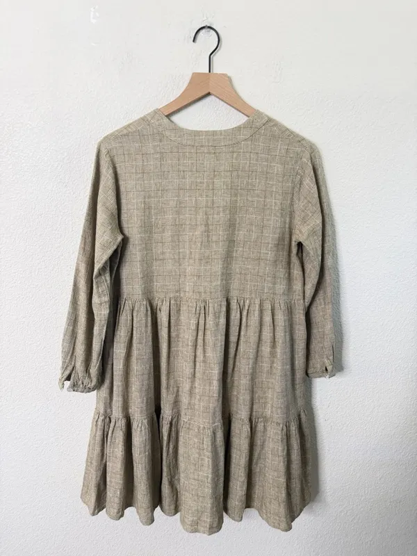Rylee & Cru Women's Tiered Button Front Mini Dress Peasant Prairie Gingham‎ S - Image 4