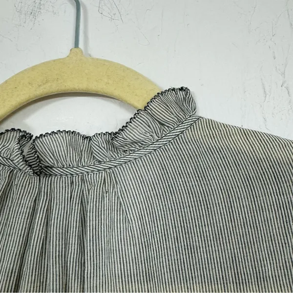 Ulla Johnson Grey Cotton Tiered Mini Dress Womens 6 Boho Romantic Casual Cottage - Image 11