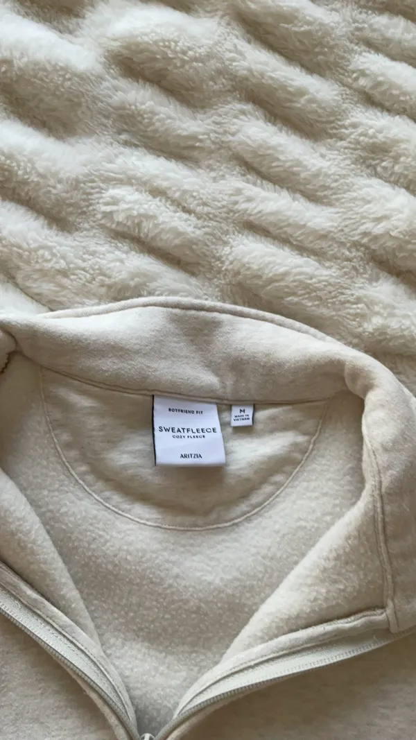 Aritzia cozy sweatfleece boyfriend 1/2 zip - Image 6