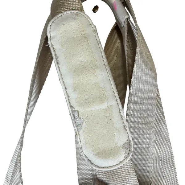 Lululemon Floral Drawstring Gym Tote Bag Taupe Champagne Rose Gold Logo *FLAWED* - Image 6