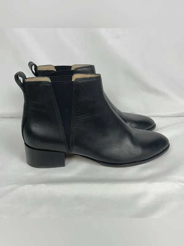 Madewell The Carina Boot True Black Leather Chelsea Ankle Booties Sz 10 - Image 3