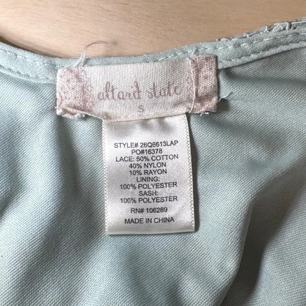 Altard State Sage Green Lace Romper Womens S Open Back Cottagecore Bridal Boho‎ - Image 6