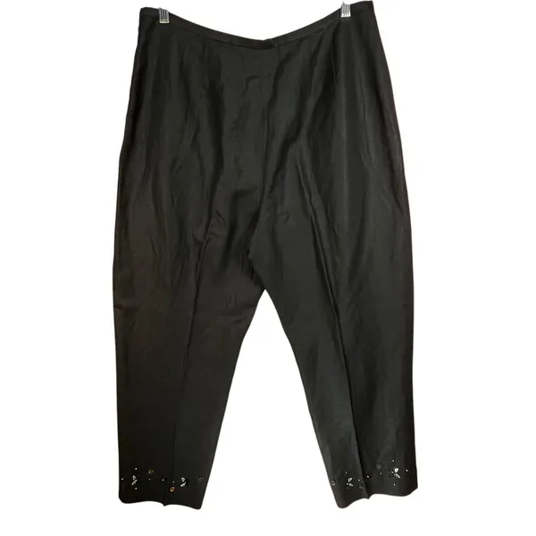 Yves‎ Cossette DEPECHE Mode Vintage Womens Black Linen Rayon Blend Pants 14 - Image 3