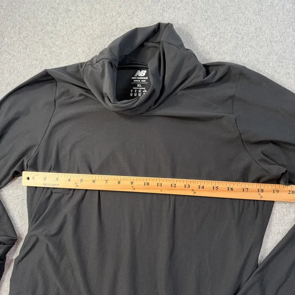 New Balance Women's XL Black Ruched Side Activewear Top Long Sleeve Cowl Neck - Image 6
