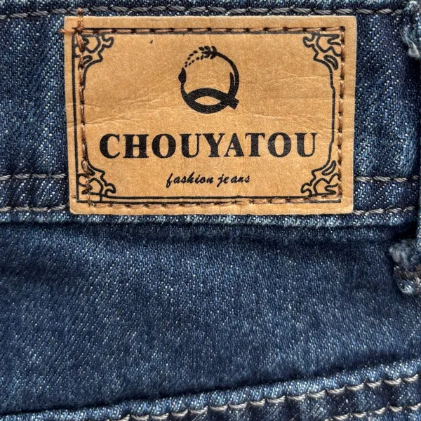 ChouYaTou Blue Denim Mini Skirt XL Cotton Blend - Image 4