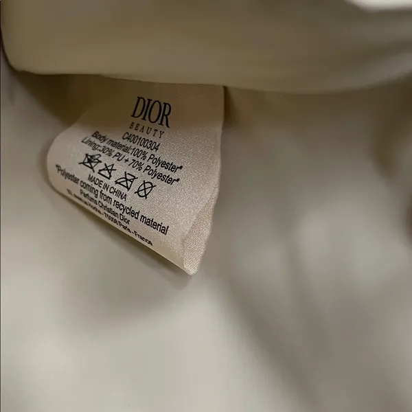 Christian Dior Cream Canvas Pouch - Image 4