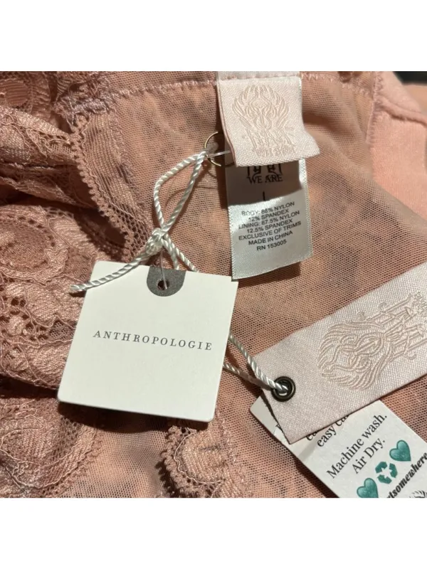 Anthropologie We Are HAH Lace Bralette In Pink Rose Size L - Image 4
