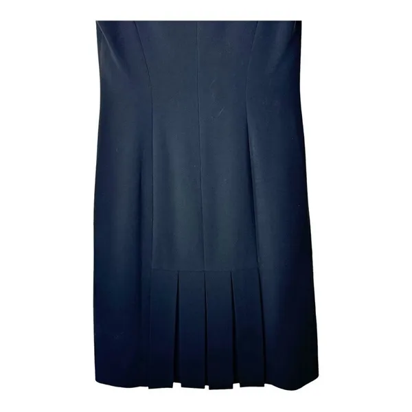 Ann Taylor Dress Women 2 Black Sleeveless V Neck Pleated Back Hem‎ Fit And Flare - Image 7