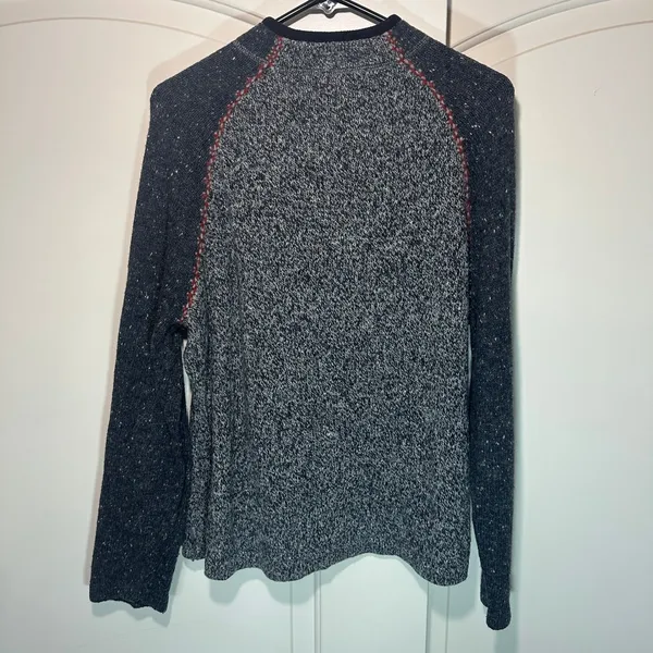 Woolrich Womens XL Grey Heather 1/4 Zip Sweater LambsWool Blend Nordic‎ Warm - Image 4