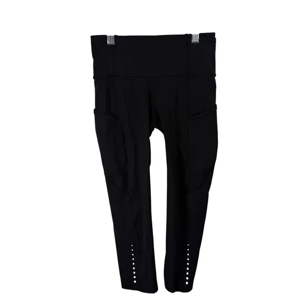 Lululemon‎ Fast Free High Rise Tight 19" Black Leggings Workout Pockets Womens 4 - Image 2