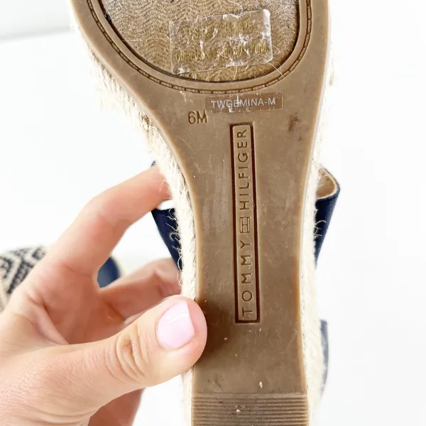 Tommy Hilfiger Yemina Ankle Strap Espadrille Wedge Sandals Navy Blue 6 - Image 7