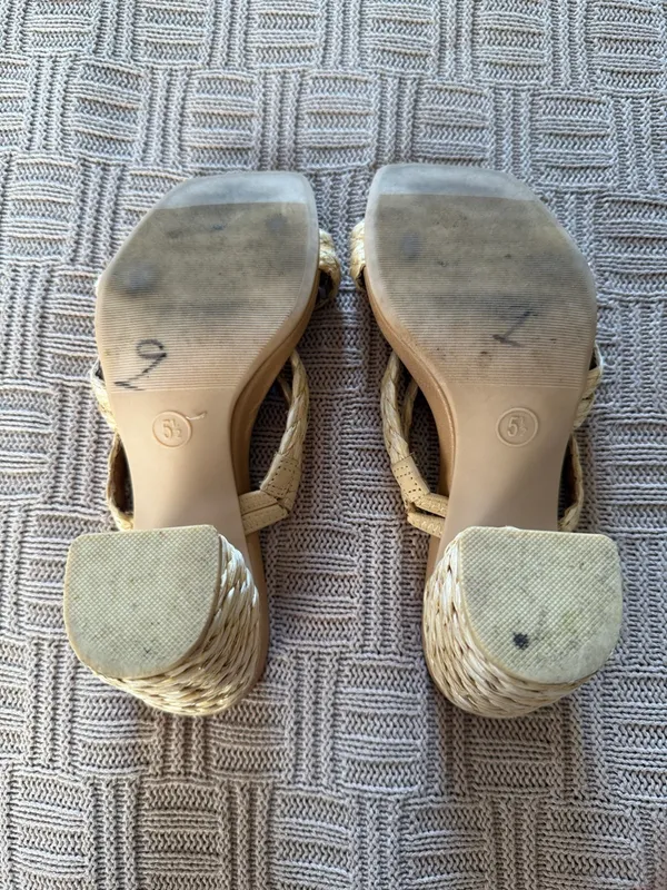 Universal Threads Braided Straw Block Heel Sandals in Tan - Image 6