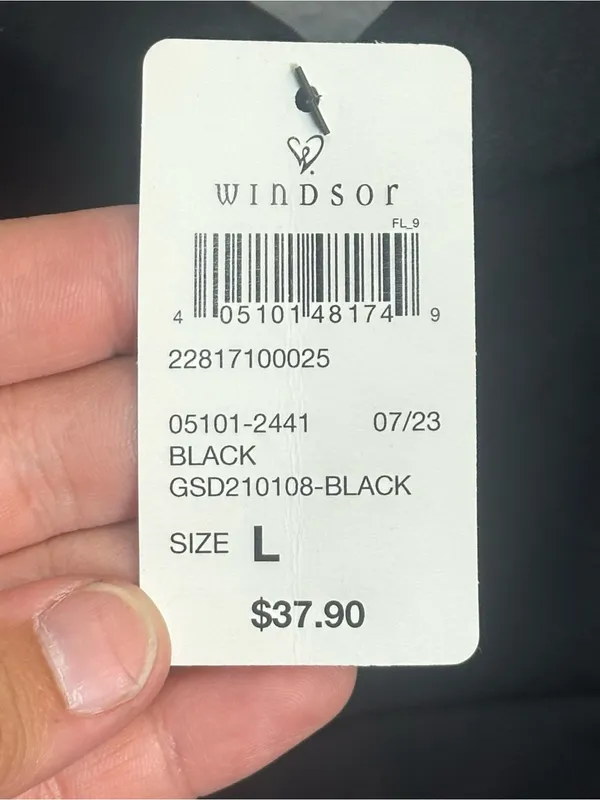 Windsor Black Bow Back Bodycon Mini Dress Women’s L Spaghetti Strap NWT - Image 12