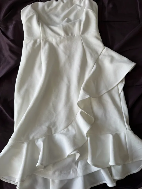 Selfie Leslie White Ruffle Dress - Image 4
