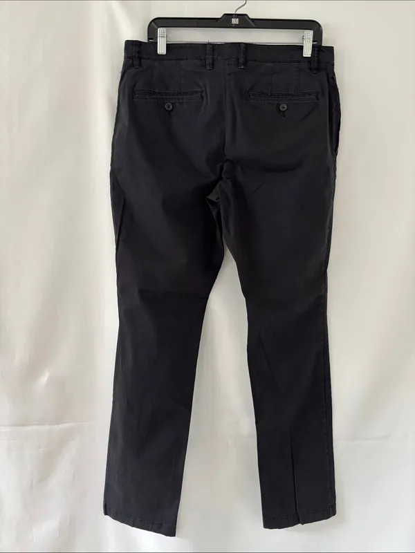 Merona Men's Black Chino Pants 33x32 Slim Straight Stretch Cotton Casual Work - Image 7