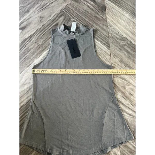 Alphalete Women's Premium Mockneck Tank - Stone Grey , Size Large - Image 5