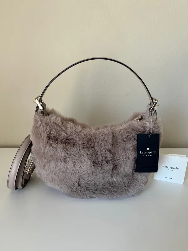 Kate Spade Nova Faux Fur Small Crescent Shoulder Bag - Image 2