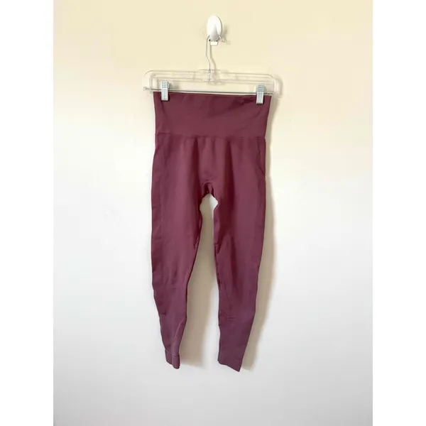 Set Active Mis rise Compression Athleisure Workout Leggings Purple Size Small - Image 4